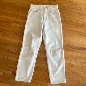 Levi Strauss white denim straight leg jeans!
